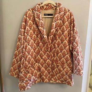 Zara Quilted Block Print Jacket